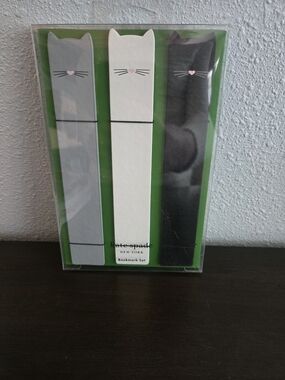 kate spade Cat Bookmark Set - Gray, White, Black And Reading Light